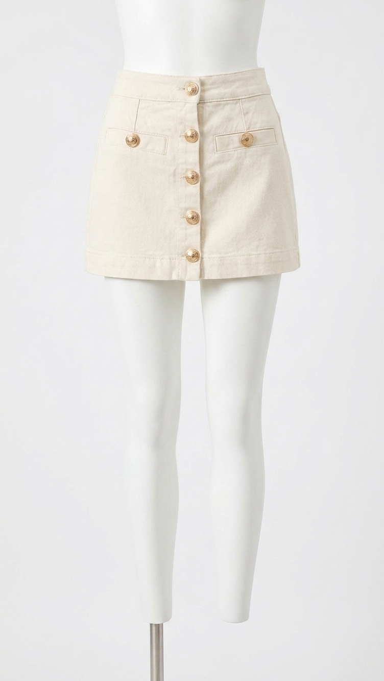 NEW BLANKNYC sugar coated button front skirt in natural